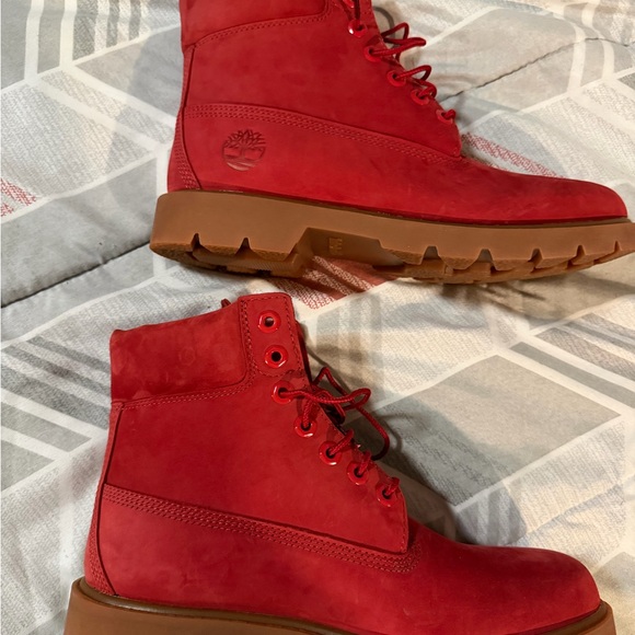 Timberland Bold Red Lace-Up Boots - Picture 6 of 10